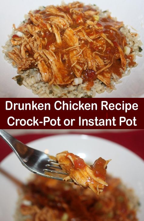 Drunken Chicken Crockpot, Drunken Chicken Recipe, J Gumbos Drunken Chicken, Rootbeer Chicken Instant Pot, Crockpot Burbon Chicken, Instant Pot Chicken Bog Recipe, Yats Drunken Chicken Recipe, Drunken Chicken, Can Chicken Recipes