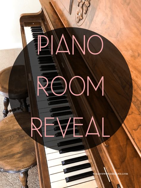 Coffee Table Vignette & Piano Room Reveal - Walls of Wonderland Decor Over Piano Wall, Decor For Piano Top, Piano Centerpiece Ideas, Maximalist Piano Room, Piano Top Decor Ideas, Piano Decorating Ideas Top Of, Piano Plant Decor, Piano Vignette, Piano Decorating Ideas