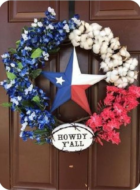 Texas Star Decor, 3 Wreaths, Texas Crafts, Texas Theme, Texas Home Decor, Texas Western, Texas Christmas, Flag Wreath, Texas Decor