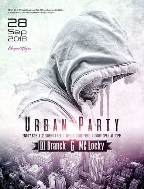 Urban Party – Free Flyer PSD Template Urban Party, Dj Flyer, Free Psd Flyer Templates, Flyer Inspiration, Flyer Free, Free Psd Flyer, Creative Flyer Design, Psd Flyer Templates, Flyer Design Inspiration