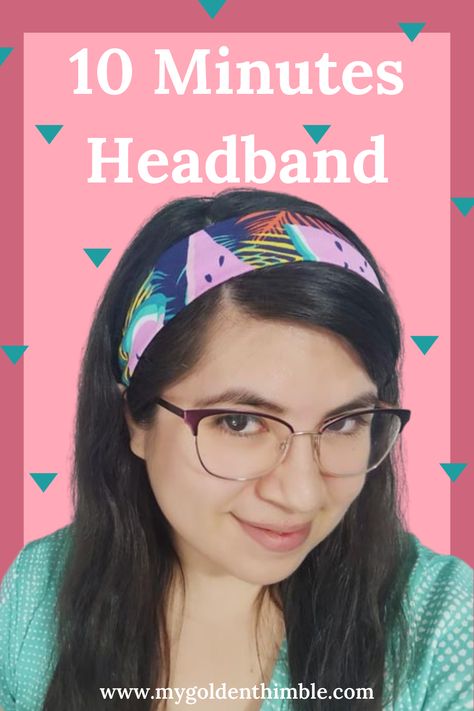 Are you just starting out in the world of sewing and don't know what project to do? This homemade elastic headband is perfect for beginners! You can make it in any size in just 10 minutes! Homemade Headbands For Women, Elastic Headband Diy, Sewing Headbands Pattern, Headbands Diy How To Make, Headbands To Sew, Headband Sewing Pattern Free, Fabric Headbands Diy Free Pattern, Diy Hairbands For Women, Free Headband Patterns Sewing