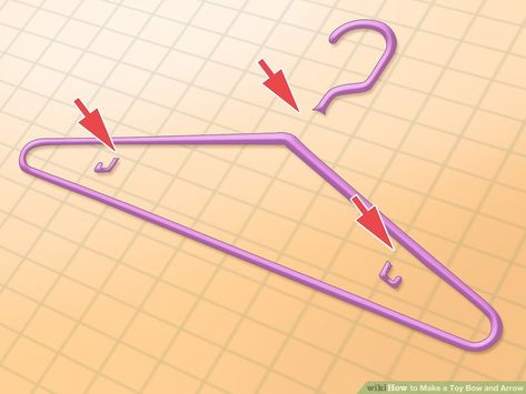 How to Make a Toy Bow and Arrow (with Pictures) - wikiHow How To Make An Arrow, Diy Cupid Arrow, Diy Cupid Bow And Arrow, Bow And Arrow Costume, Cupid Costume Diy, Diy Bow And Arrow, Homemade Bow And Arrow, Toy Bow And Arrow, Diy Arrow