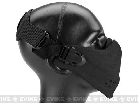 Matrix High Speed Lightweight Half Face Mask (Color: Black), Tactical Gear/Apparel, Head Gear, Head - Masks (Half) - Evike.com Airsoft Superstore Black Tactical Gear, Futuristic Fashion Design, Breathing Mask, Tactical Wear, Combat Gear, Head Mask, Half Face Mask, Head Gear, Leather Mask