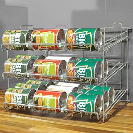 Tin Storage Ideas Kitchen, Divider Shelf, Cupboard Organiser, Under Shelf Storage, Can Rack, Kitchen Pantry Cupboard, Kitchen Refurbishment, Tin Storage, Pantry Cupboard