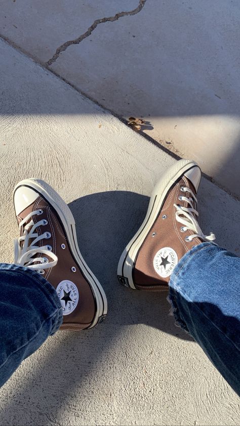 brown chuck 70s Chuck Taylors 70s, Brown Outfit Aesthetic, Converse Chuck Taylor 70s, Chuck 70 Converse, Chuck Taylor 70s, Converse 70s, Denim Aesthetic, Chuck 70s, Chuck Taylor 70