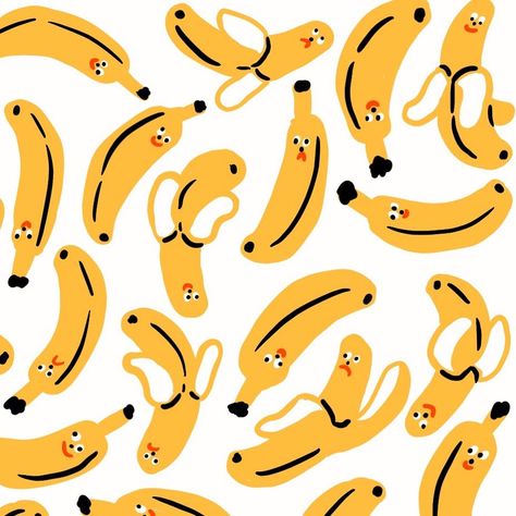 Banana Illustration Design, Kristina Micotti, Banana Character, Banana Illustration, Food Prints, Clothing Design Ideas, Drawing Procreate, Emily The Strange, Banana Print