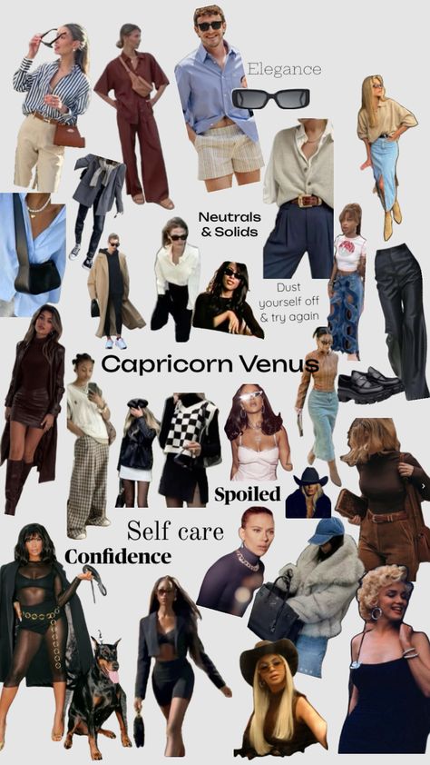 #venus #capricorn #confidence #elegant #aaliyah #style #fall2024 Venus Capricorn, Venus In Capricorn, Venus Clothing, Venus In Pisces, Capricorn Aesthetic, Capricorn Rising, Pisces And Capricorn, Aaliyah Style, Leo Rising