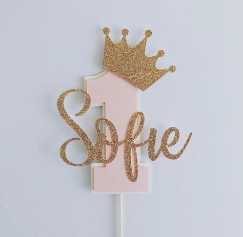 Cake Topper Cardstock, One Topper Cake, 1st Birthday Topper, Paper Cake Topper, Princess Cake Topper, Crown Cake Topper, Cake Toppers Birthday, Boys First Birthday Cake, Diy Cake Topper Birthday