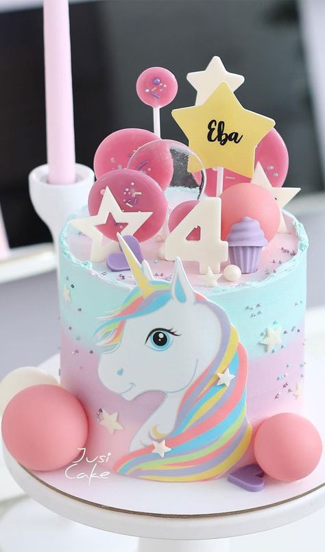 unicorn cake, unicorn birthday cake, unicorn cake design #unicorncake unicorn cake rainbow, unicorn cake design 1 layer, unicorn cake design 2 layers, unicorn cake ideas Cake Designs Unicorn, Origami Xmas, Unicorn Cake Design, Cake Designs For Girl, Cake Designs For Kids, Rainbow Unicorn Cake, 6th Birthday Cakes, 4th Birthday Cakes