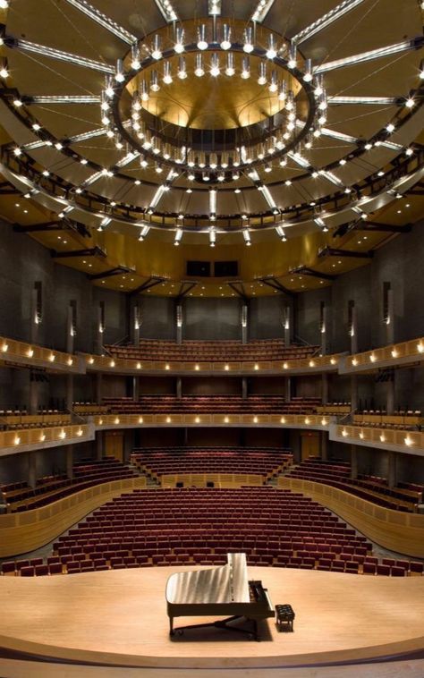 Piano Studio Room, Grand Villa, Auditorium Design, Theater Architecture, Concrete And Wood, School Hall, Theatre Interior, Theater Design, Limited Palette