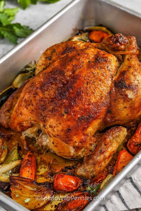 How to Prepare a Whole Chicken Roasted Whole Chicken Oven With Veggies, Roasted Chicken Whole With Vegetables, Bake A Whole Chicken In Oven, Healthy Whole Chicken Recipes, Cooking A Whole Chicken In The Oven, Roasted Whole Chicken Recipes, Roasted Whole Chicken Oven, Bake Whole Chicken, Brave Food