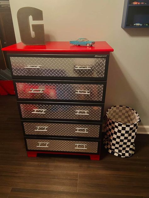 Hot Wheel Decor Kids Rooms, Mechanic Bedroom Ideas, Nascar Bedroom Ideas, Hot Wheels Bedroom Ideas Boys, Monster Truck Bedroom Decor, Hot Wheel Bedrooms Ideas, Racing Bedroom Ideas, Racecar Bedroom Toddler, Race Car Room Ideas