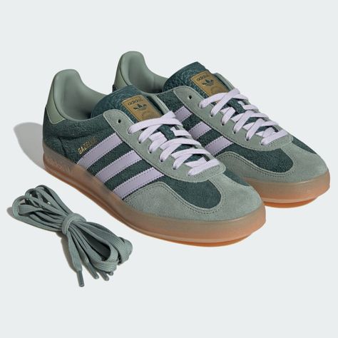 Women's adidas Originals Gear | adidas US Adidas Gazelle Green, Green Adidas Shoes, Jeans With Sneakers, Trainers Adidas, Adidas Gazelle Indoor, Mineral Green, Green Adidas, Adidas Branding, Pretty Shoes Sneakers