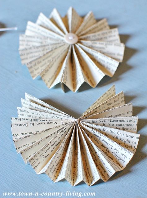 How to Make a Paper Fan Garland | Town & Country Living Paper Fan Garland, Fan Garland, Diy Pennant Banner, Mexico Crafts, Music Christmas Ornaments, Sheet Music Crafts, Decorative Garland, Paper Fan Decorations, Advent Activities