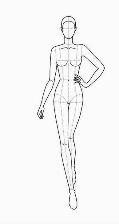 Croquie Poses Illustration, Illustration Body Poses, Body Sketches Pose Fashion, Body Dress Drawing, Dress Design Template, Croquis Poses, Fashion Illustration Digital, Fashion Model Drawing, Croquis Fashion