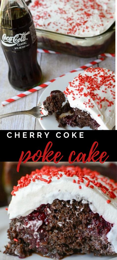 Cherry Coke Recipes, Cherry Coke Fudge Recipe, Chocolate Cherry Coke Cake, Cherry Coke Poke Cake, Cherry Coke Cake Recipes, Cherry Coke Fudge, Cherry Cola Cake, Cherry Coke Cake, Cherry Poke Cake