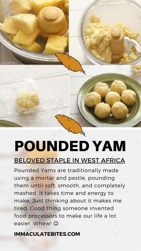 This Pounded Yam recipe is the real deal. It’s a beloved staple in West Africa that comes together effortlessly with a food processor. side dish | cooking method | meal planning | sides | snacks | desserts | easy meals | world cuisine African Yams Recipe, Ogbono Soup, Yam Recipe, Okro Soup, Yam Recipes, Pounded Yam, Swallow Food, African Recipes Nigerian Food, Yams Recipe