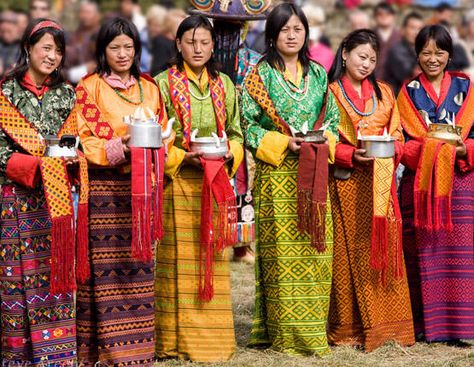 Bhutan Clothing, Bhutan Culture, Bhutanese Clothing, Colorful Festival, Thunder Dragon, Walking Meditation, Clothing Reference, Hula Dancers, Asian Countries