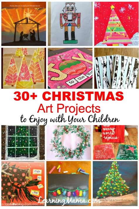 Christmas Art Projects For Kids, Teaching Styles, Christmas Homeschool, Homeschool Christmas, Christmas Crafts And Activities, Homeschool Holidays, Christmas Art For Kids, Holiday Art Projects, Christmas Art Projects