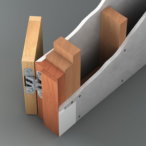 Flush door in trimless opening | Glenn Stevens | Archinect Flush Door Design, Invisible Doors, Flush Door, Joinery Details, Door Detail, Flush Doors, Hidden Door, Furniture Details, Interior Barn Doors