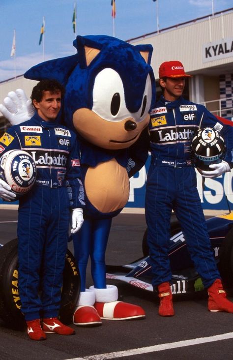 Alain Prost & Damon Hill with Sonic | Damon  HILL | Pinterest | Damon hill, Alain prost and F1 Damon Hill, Alain Prost, Williams F1, Grand Prix Cars, Gilles Villeneuve, Sports Hero, Car Advertising, F1 Racing, Moto Gp