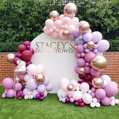 For our beautiful brides to be , we have awesome designs and styles for your bridal shower . ....We plan and style bridal showers .....know… Acrylic Plinth, Pink Birthday Decorations, Deco Ballon, Purple Balloons, Garland Arch, Birthday Balloon Decorations, Arch Kit, Colourful Balloons, Decorations Party