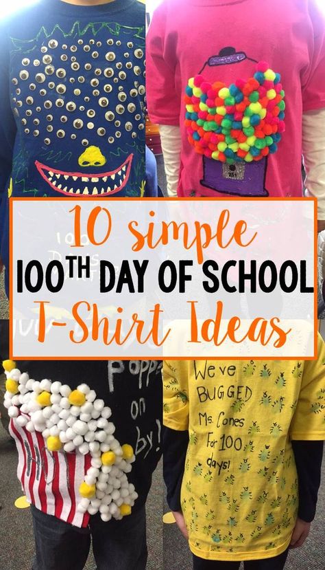 Check out these 10 100th day of school tshirt ideas!  These are great ways to dress up for the 100th day!  Look for great 100th day ideas here! (scheduled via http://www.tailwindapp.com?utm_source=pinterest&utm_medium=twpin&utm_content=post29045920&utm_campaign=scheduler_attribution) School Shirt Ideas, 100 Day Shirt Ideas, 100 Días De Clases, 100th Day Of School Crafts, 100s Day, 100 Day Of School Project, Sweet Days, 100 Day Celebration, 100th Day Of School