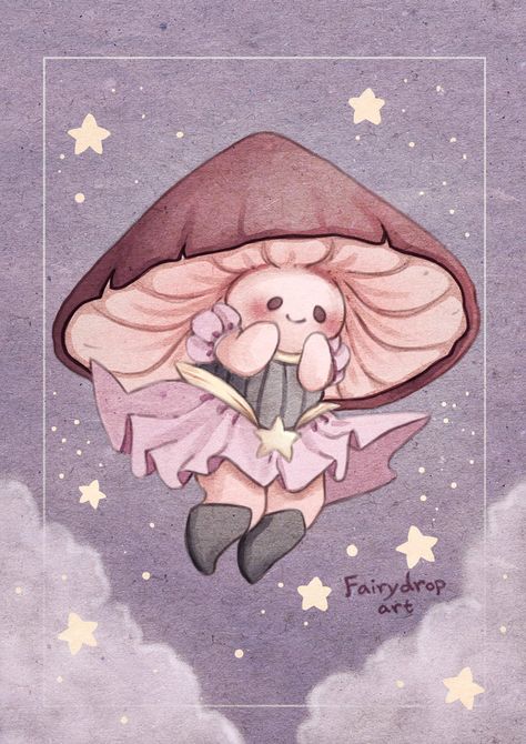 Sleeping Beauty Illustration, Fairycore Wallpaper, Mushroom Wallpaper, Mushroom Drawing, Illustration Cute, Beauty Wallpaper, Fairytale Art, Mushroom Art, Cute Little Drawings