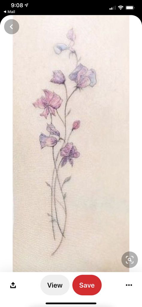 Sweet William Flowers Tattoo, Sweetpea Tattoo, Sweetpea Flower Tattoo, Hairstyles Upstyles, Sweet William Flowers, Tattoos On Wrist, Flower Vine Tattoos, Skull Tattoo Designs, Chain Tattoo