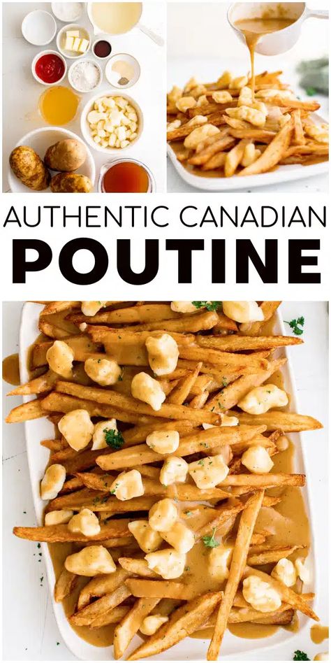 Easy Poutine Recipe, Turkey Poutine, Poutine Bar, Poutine Gravy Recipe, Poutine Recipes, Poutine Gravy, Cheese Curds Recipe, Canadian Poutine, Poutine Fries