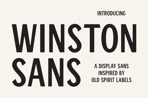 Inspired by old spirits labels, the Winston family is a perfect mix of vintage and modern. Winston Sans is great for brand identity, package design, poster design, and more! - The Details - Sans Serif typeface - All Caps typeface - Capital letter alts - US and Western European language support - OTF file format - Love this typeface Visit the Bebop Font Foundry store for more! | Winston Sans Typeface | Bebop Font Foundry Western Typeface, Fonts Style, Brand Identity Package, Custom Menu, Western Font, Type Fonts, Modern Typeface, Fun Fonts, Font Pairings