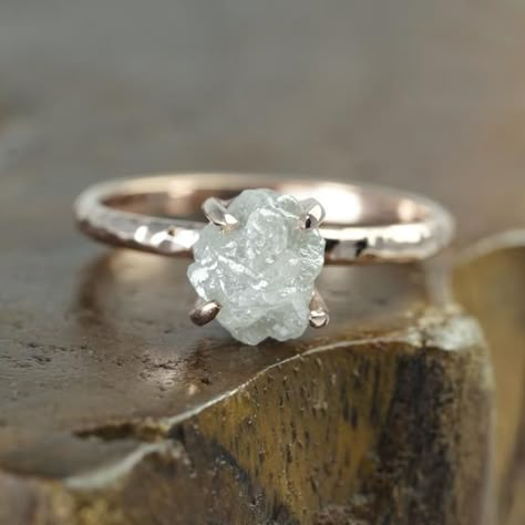 Raw Wedding Rings, Natural Cut Diamond Ring, Raw Cut Rings, Raw Diamond Ring Engagement, Raw Uncut Engagement Ring, Homemade Engagement Ring, Raw Cut Diamond Engagement Ring, Raw Diamond Wedding Ring, Uncut Rings Engagement