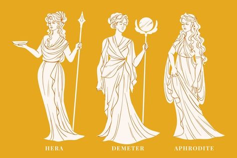 Greek Illustration Mythology, Ancient Greek Illustration, Hera Illustration, Greek Goddess Illustration, Greek Goddess Drawing, Greek Goddesses Drawing, Greek Mythology Illustration, Greek Illustration, Mythology Illustration