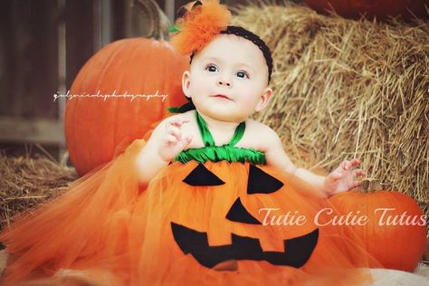 Diy Baby Halloween Costumes, Baby Pumpkin Costume, Pumpkin Tutu, Mermaid Tutu, Tutu Dress Costumes, Costume Tutu, Bandeau Au Crochet, Diy Tutu, Girls Costumes