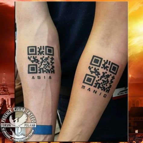 Qr Code Tattoo Design, Qr Code Tattoo, Optical Illusion Stairs, Zipper Tattoo, 3d Tattoo Ideas, Code Tattoo, Poland Tattoo, Realistic Butterfly Tattoo, Floating Objects