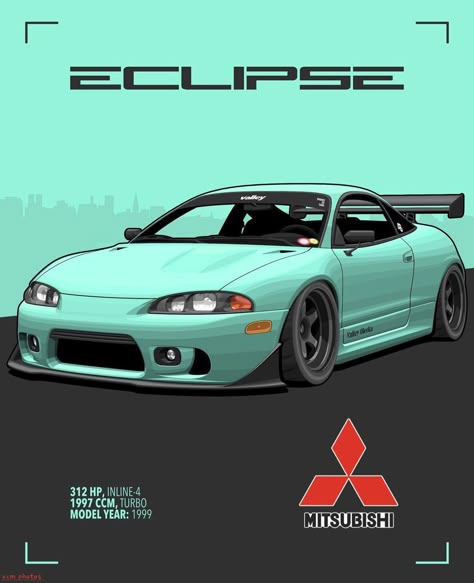 #Mitsubishi Éclipse(1998) Mitsubishi Eclipse Drawing, Dsm Cars, Eclipse Gsx, Mitsubishi Eclipse Spyder, Jdm Wheels, Civic Car, Mitsubishi Cars, Jdm Wallpaper, Mitsubishi Evo