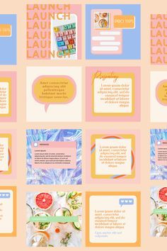 Candy Social Media Design, Branding On Instagram, Fun Instagram Templates, Pastel Social Media Design, Instagram 3 Post Layout, Branding Aesthetic Inspiration, Social Media Design Inspiration Layout, Instagram Store Design, 90s Branding