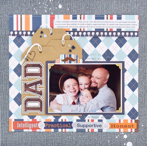 Fathers Day Scrapbook Ideas, Echo Park Layouts, Scrapbook Family, Masculine Scrapbook, Family Scrapbook Layouts, Family Layout, Scrapbook Design Layout, Scrapbooking Layouts Baby, Scrapbook Boys