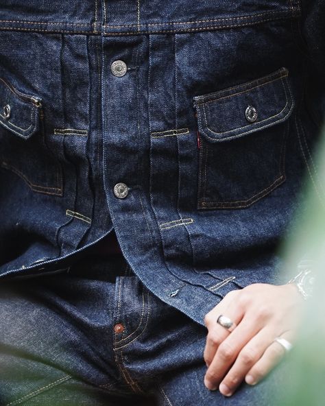 Dan stepped into a full denim outfit from TCB this morning, pairing their stunning 50’s Jacket with 20’s Selvedge Denim. The jacket is a faithful reproduction of a Type 1 Denim jacket from the 1950s, with slightly slimmer sleeves and body than the original. If you find some repro-style denim jackets too short and boxy, then this one is for you. The 20’s jeans are inspired by a 1922 Levi’s jean that TCB have in their vintage collection. They feature a mid to high rise and a wide, straight le... Full Denim Outfit, Body Decor, Levi’s Jeans, Selvedge Denim, Denim Jackets, The 1950s, Too Short, Denim Outfit, Vintage Levis