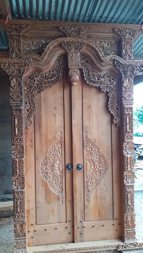 Teak Wood Door, Teak Root Console, Teak Door, Wood Front Door, Sun Crafts, Hand Carved Teak, Carved Doors, Teak Coffee Table, Teak Table