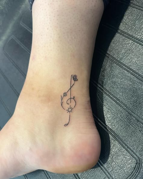 Music Note With Butterfly Tattoo, Matching Tattoos Music, Matching Music Tattoos, Musical Notes Tattoo, Music Note Tattoo Ideas, Tattoo Ideas Music, Music Staff Tattoo, Music Tattoo Ideas, Small Music Tattoos