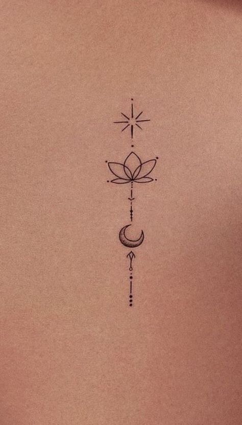 Simple Lotus Flower Tattoo, Lotus Flower Tattoos, Tattoo Main, Behind Ear Tattoos, Inner Bicep Tattoo, Small Girly Tattoos, Boho Tattoos, Small Pretty Tattoos, Writing Tattoos