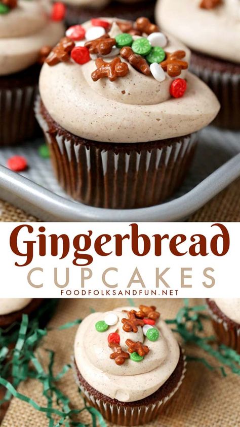 Christmas Sale Ideas, Christmas Bake Sale Treats, Christmas Bake Sale Ideas, Christmas Bake Sale, Dinner Recipes Ideas, Gingerbread Recipes, Cupcakes Christmas, New Year's Desserts, Gingerbread Cupcakes