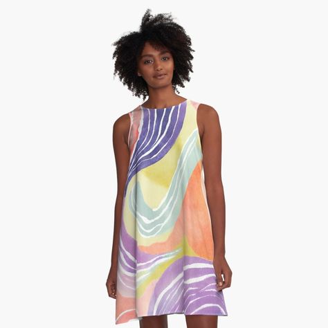 Get my art printed on awesome products. Support me at Redbubble #RBandME: https://www.redbubble.com/i/dress/Abstract-Watercolor-Leaf-Pattern-in-Pastel-Tones-by-Tiawich/163730323.V4WQ8?asc=u Spring Sleeveless Dress With Abstract Print, Sleeveless Patterned Dress With Abstract Print, Spring Sleeveless Abstract Print Dress, Vibrant Multicolor Abstract Print Dress, Spring Abstract Print Mini Dress, Watercolor Leaf, Watercolor Leaves, Woven Dress, Dress For Sale