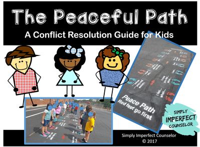 Conflict Resolution for Kids - Peace Path Peace Path Conflict Resolution, Conflict Resolution For Kids, Resolution For Kids, Peace Path, Conflict Resolution Activities, Stencil Artwork, Think Sheets, Collaboration Station, Elementary School Counselor