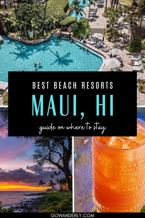 A comprehensive overview of the 15 finest beachfront hotels in Maui, featuring a variety of options to suit different tastes and budgets for an unforgettable Hawaiian holiday. Best Beaches In Maui, Maui Travel Guide, Hawaii Bucket List, Ticket To Paradise, Maui Hotels, Maui Resorts, Hawaii Hotels, Maui Beach, West Maui