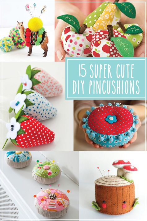 Don’t you just love cute little pincushions? I think they’re so fun to make up and you can never have enough cute places to hold your pins and needles. They make such great gifts too! Today I’ve rounded up some of my favorite pincushions to show off – I have... Cute Diy Ideas, Diy Pincushion, Diy Pin Cushion, Pin Cushions Patterns, Diy And Crafts Sewing, Sewing Pillows, Cute Diy, Pin Cushion, Cute Diys