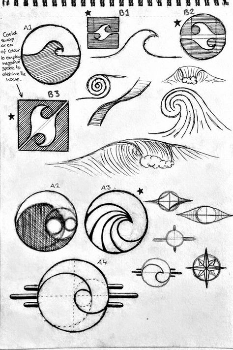 Free Logo Maker | Create Your Logo in 5 Minutes - Fiverr A Wave logo design I decided to develop from a series of preliminary sketches. The Best Logo Design, Logo Illustration Design Ideas, Sketch Logo Design, Logo Shapes Design, Graphic Design Sketches, Wave Logo Design Ideas, Geometric Logo Design Ideas, Logo Concept Ideas, Art Club Logo