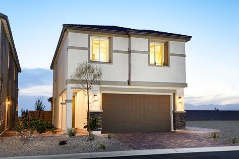 Lantana model home exterior | Las Vegas, Nevada | Seasons at Monarch Valley | Richmond American Homes New Mexico Albuquerque, Covered Entry, Richmond American Homes, Washington Dc Metro, Vancouver Washington, Home Exterior, Model Home, Two Story Homes, Buying A New Home