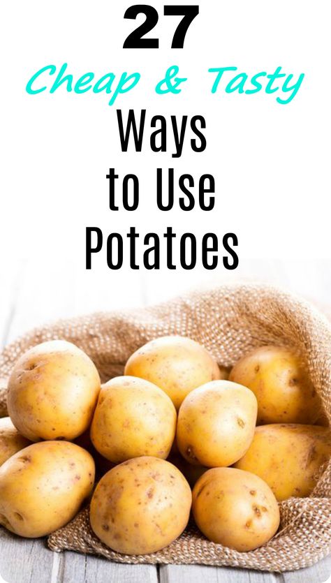 27 recipes to use up potatoes. Great for a cheap and filling dinner, or a fun side dish. Use Up Potatoes, Ways To Cook Potatoes, Potato Filling Recipe, Quick Potato Recipes, Potato Dishes Easy, Cheap Side Dishes, Russet Potato Recipes, Quick Cheap Dinners, Cook Potatoes